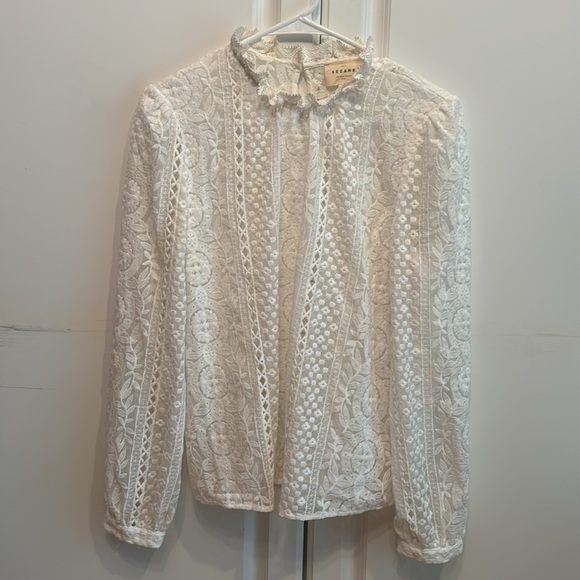 SOLD // Sézane RARE 'Valentine' Blouse in Ecru Size 40/US 8 - Picture 4 of 5
